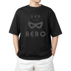 Marsboy Printed Oversized Black T-shirt - Dad Quotes