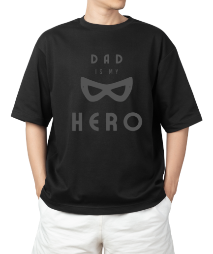 Marsboy Printed Oversized Black T-shirt - Dad Quotes