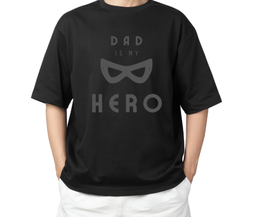 Marsboy Printed Oversized Black T-shirt - Dad Quotes