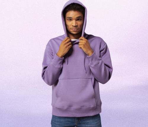 Plain Lavender Loopknit Hoodie