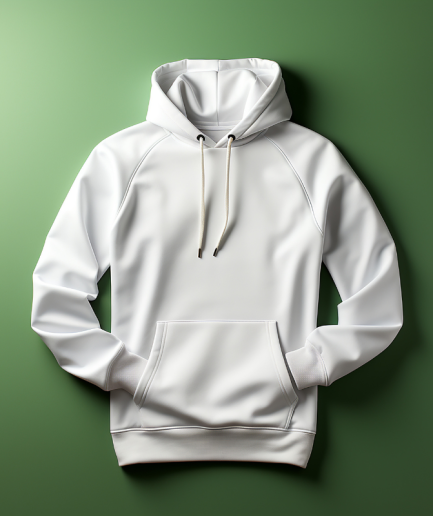 Plain White Loop knit Hoodie