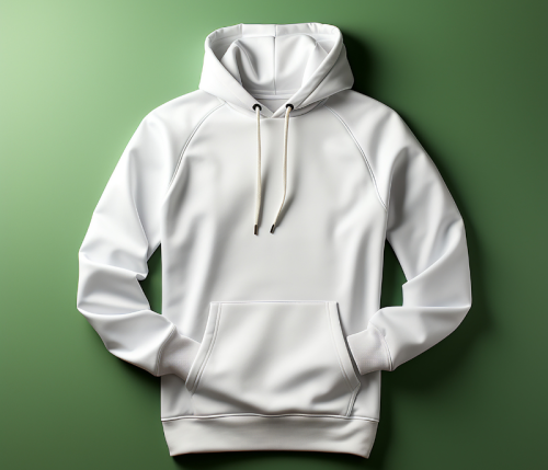 Plain White Loop knit Hoodie