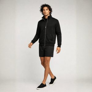 Black Zipper Jacket For Men